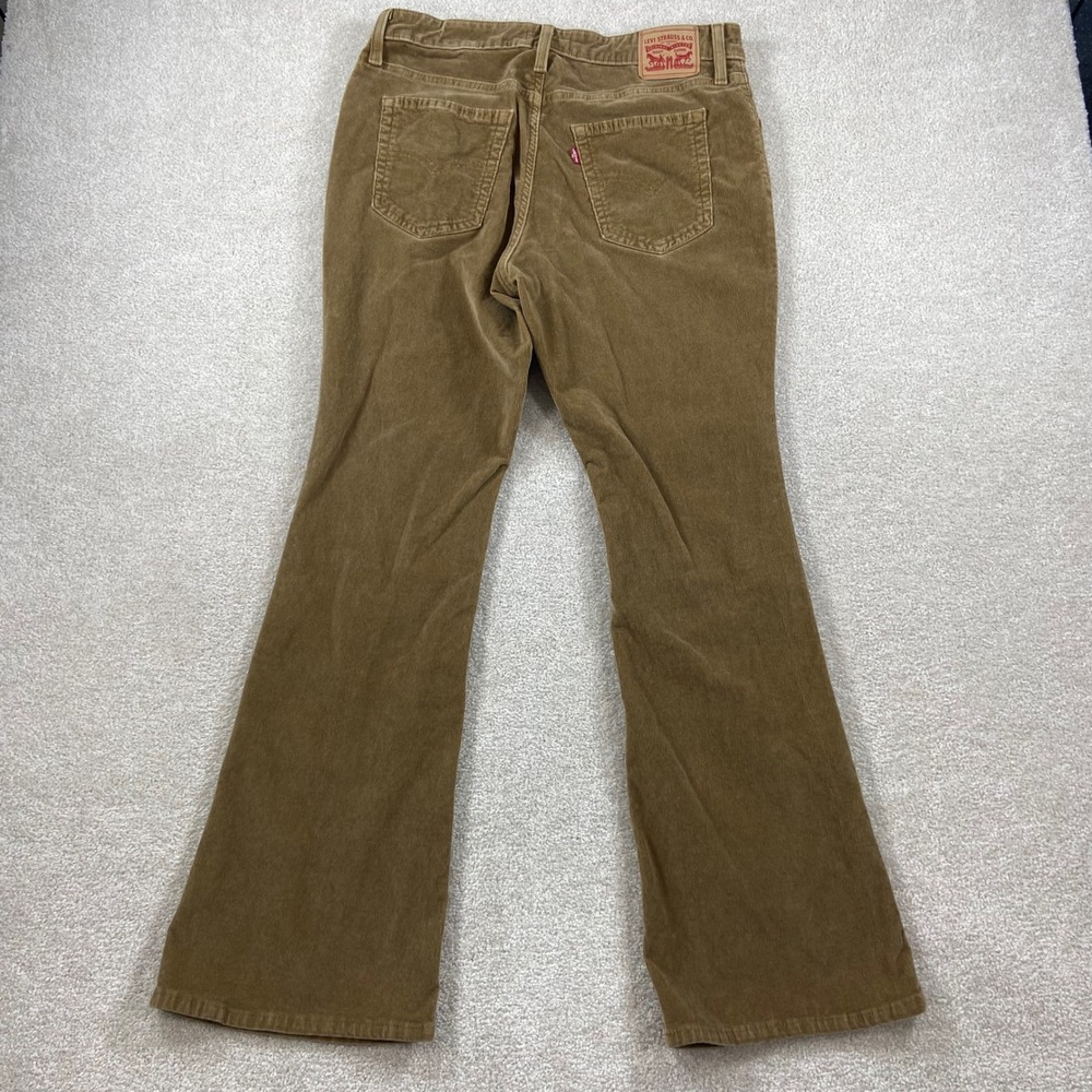 Levi's 726 Flare Pants Womens 32 Tan Brown High Rise Corduroy Stretch Jeans